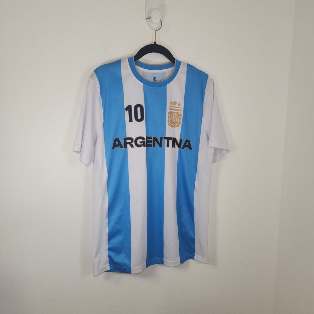 AFA Mens Argentina Lionel Messi Soccer Futbol Jersey National Team FIFA